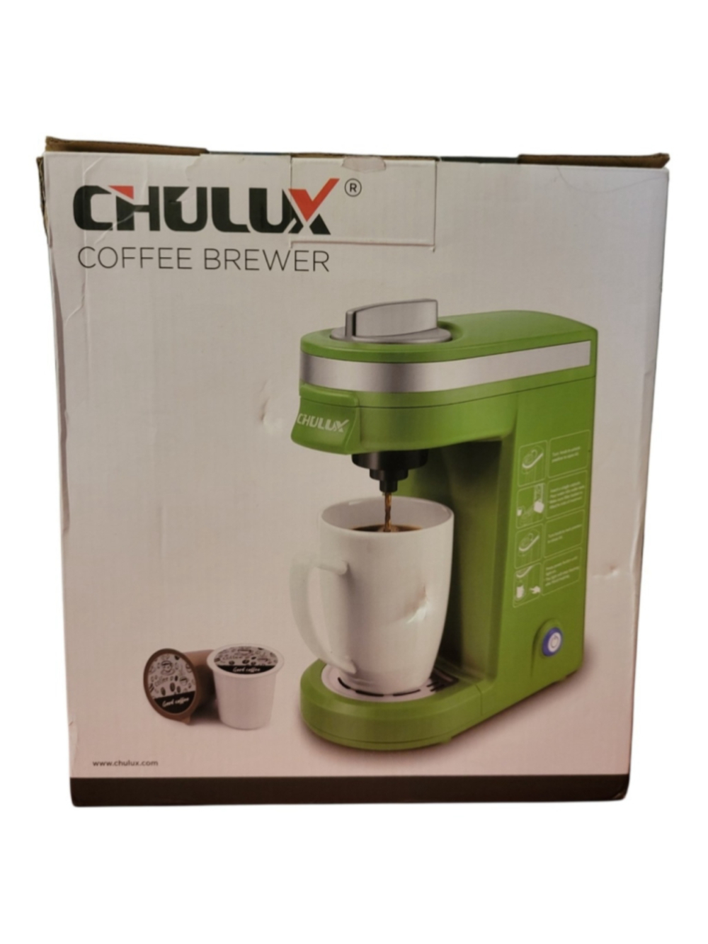 NIB CHULUX Single Serve Coffee Maker K-Cup Pod Brewer Green